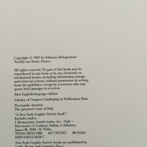 ITALIAN GOURMET COOKBOOK  Vintage 1987 1st Edition - Picture 4 of 11